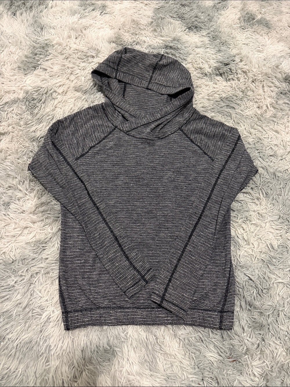 Lululemon Healthy Heart Pullover II Womens 6 Coco Pique Black White Hoodie
